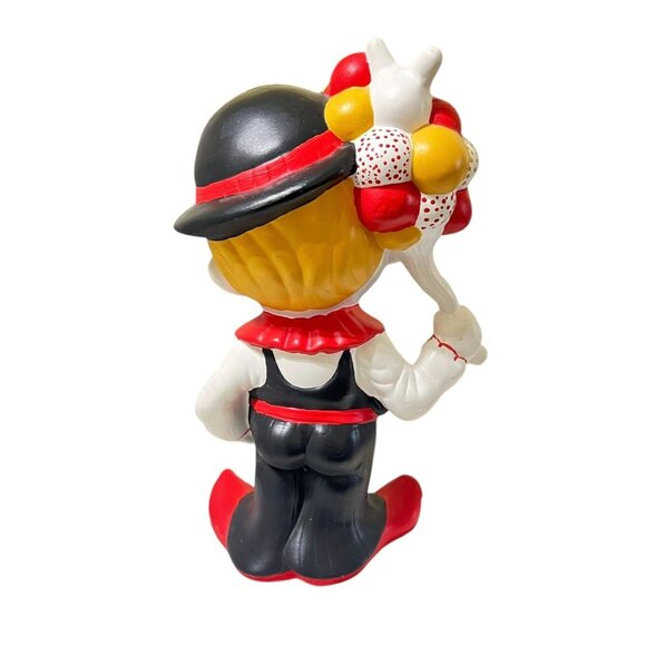 Clown Figurine Hobo Boy Balloon Vendor Hand-Painted Red Black Atlantic Mold Vtg - Picture 6 of 10